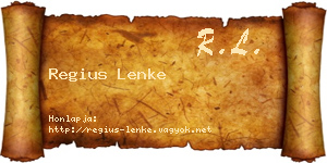 Regius Lenke névjegykártya